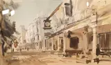 The Pantiles by Rowland Hilder, ink and watercolour, sold Jul 2025