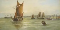Shipping off Liverpool by John Francis Branegan, watercolour, sold Jul 2025