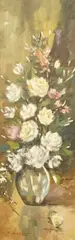 Still life of flowers in a vase by Enrico Zablan, oil on canvas, sold Jul 2025