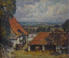 The Mount, Ditchling by Ethel Louise Rawlins, oil on canvas, sold Jul 2025