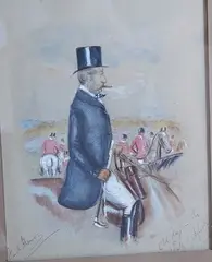 Study of a huntsman by Finch Mason, watercolor, sold Jul 2025