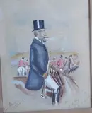 Study of a huntsman by Finch Mason, watercolor, sold Jul 2025