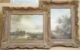 Riverscape and pathway by Erika Adams, oil, offered Jul 2025