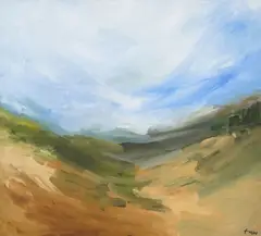 Impressionist landscape by Tara Ford, oil on board, offered Jul 2025