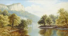 View in Derbyshire by Thomas Spinks, 1872, oil on canvas, sold Jul 2025