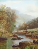 On The Dove, Dovedale, Derbyshire by William Mellor, oil on canvas, sold Jul 2025