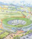 The New Number One Court, Wimbledon by Peter Welton, lithograph, offered Jul 2025