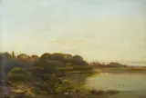Morning on the Thames at Shiplake by Charles Leslie, oil on canvas, sold Jul 2025