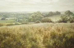 Wild Meadow landscape by David Dipnall, oil on canvas, sold Jul 2025