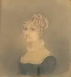 Portrait miniature of Louisa Parke by Adam Buck, 1824, ink, sold Jul 2025