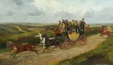The London to Norwich Stagecoach by Finch Mason, oil on canvas, sold Jul 2025