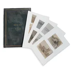 A large leather bound folio of 19th century sketches and waterco by Philip North Brockedon, watercolor, sold Jul 2025