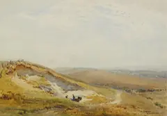 Corfe by Gerald Ackermann, 1909, Chalk Pit in the Downs, Corfe, signed and dated, sold Jul 2025