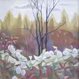 Autumn Hedgerow by Christina Brooke, oil on board, sold Jul 2025