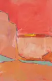 Untitled abstract composition by Billie Newey, oil on board, sold Jul 2025