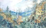 Woodland landscape by John William Caparne, watercolour, offered Jul 2025