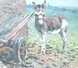 Study of a donkey by Malcolm Coward, oil on canvas, sold Jun 2025