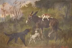 Study of a donkey by Michelangelo Meucci, 1901, oil on canvas, sold Jun 2025