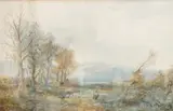 Shepherd by Albert Pollett, 1911, watercolour, offered Jun 2025