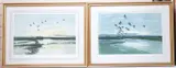 Widgeons beyond the dunes by Peter Markham Scott, pencil, sold Jun 2025