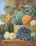 Still life of fruit by Giovanni Barbaro, watercolour, sold Jun 2025