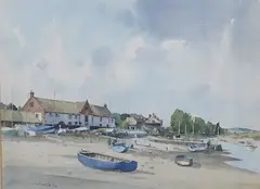 Burnham Quay by Stanley Orchart, watercolour, sold Jun 2025