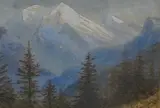 Alpine landscape by Alfred Williams, 1878, watercolour, sold Jun 2025