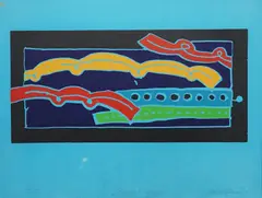 Peacock dye by Harvey Daniels, screenprint, offered Jun 2025
