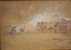 Untitled by László Mednyánszky, pencil and wash, sold Jun 2025