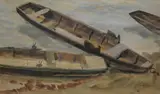 Rowing boats on the Danube, Zebegény by István Szőnyi, watercolour, sold Jun 2025