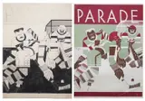 Ice Hockey players' An original design for the cover of Parade Magazine, 1932 by Charles Tudor, ink on paper, sold Jun 2025