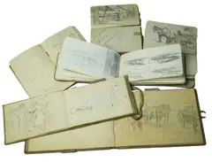 Six sketch books by László Mednyánszky, drawing, sold Jun 2025