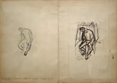 Figural sketches by Gyula Derkovits, pencil, sold Jun 2025