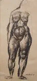 Standing Nude,1921 by Vilmos Aba-Novák, ink on paper, sold Jun 2025