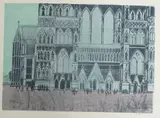 Salisbury Cathedral by Robert Tavener, lithograph, sold Jun 2025