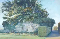 Priory Wall by Dom Ramos, oil on canvas, offered Jun 2025