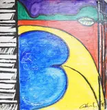 Abstract composition by Ernst Gottschalk, mixed media, offered Jun 2025
