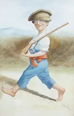 Just like Dad by Sam Fitton, watercolour, sold Jun 2025