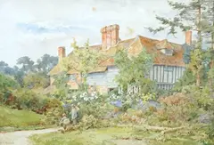 Victorian flower garden by Thomas Nicholson Tyndale, watercolour, sold Jun 2025