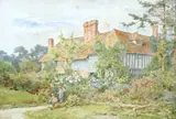 Victorian flower garden by Thomas Nicholson Tyndale, watercolour, sold Jun 2025