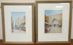 Street scenes by Dudley Hardy, watercolour and mixed, sold Jun 2025