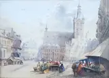 The market square in Trier by Thomas Walter Cane, watercolour, sold Jun 2025