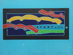 Peacock dye by Harvey Daniels, screenprint, offered Jun 2025