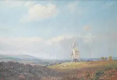Sussex windmill by Edward Henry Holder, oil on canvas board, sold May 2025