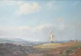 Sussex windmill by Edward Henry Holder, oil on canvas board, sold May 2025