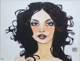 Contemporary embellished canvas by Todd White, oil, sold May 2025