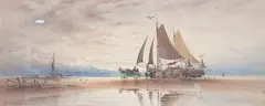 Preparing for the Evening Catch by Robert Taylor Pritchett, 1872, watercolour, sold May 2025