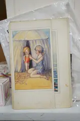 A set of six original watercolours for children's postcard designs by Flora White, watercolor, sold May 2025