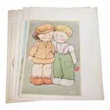 A set of four original watercolours for children's postcard designs by Phyllis Purser, watercolor, offered May 2025