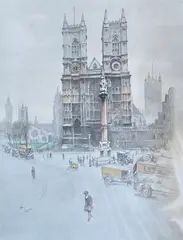 Comprising St Paul's Cathedral and by Cecil Aldin, pencil and Fine, sold May 2025